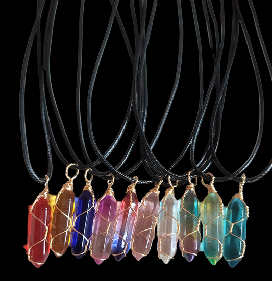 Wire wrapped Crystal Necklaces