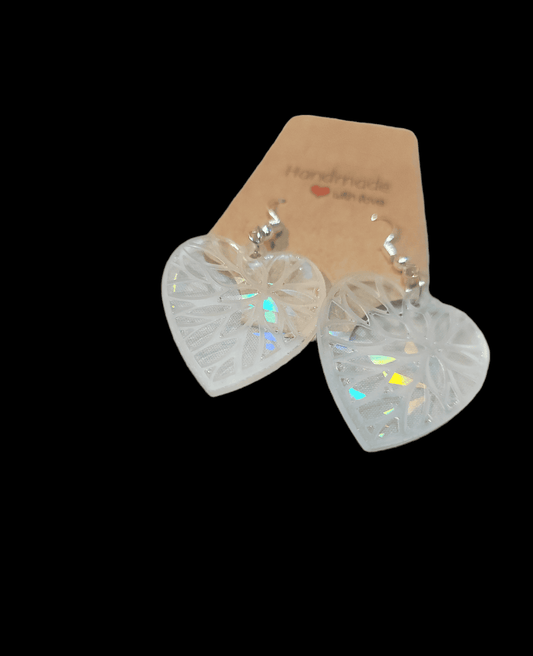 Holographic Heart Earrings