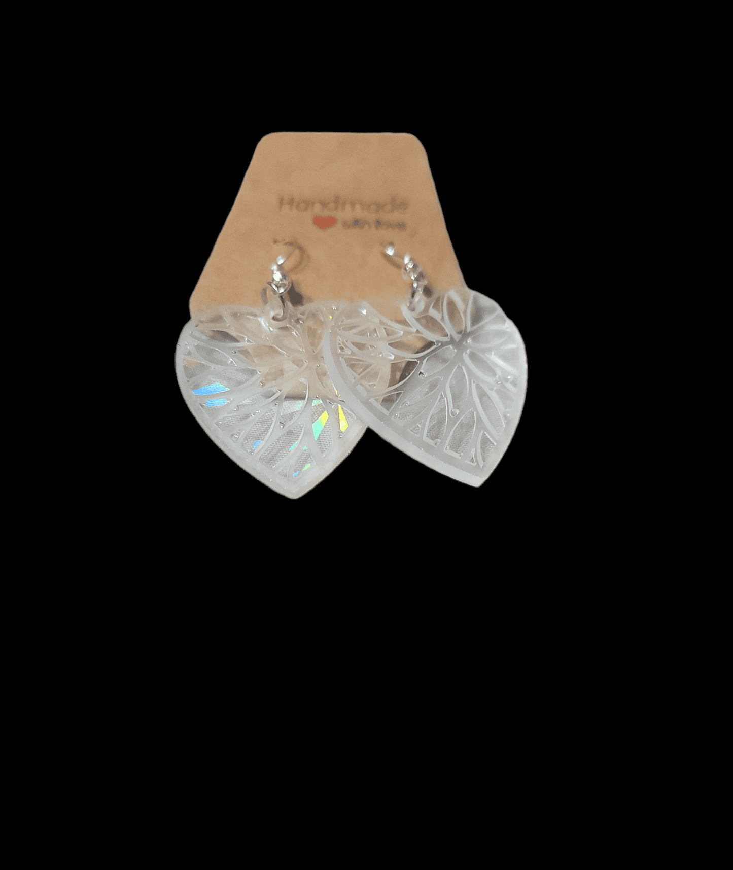 Holographic Heart Earrings