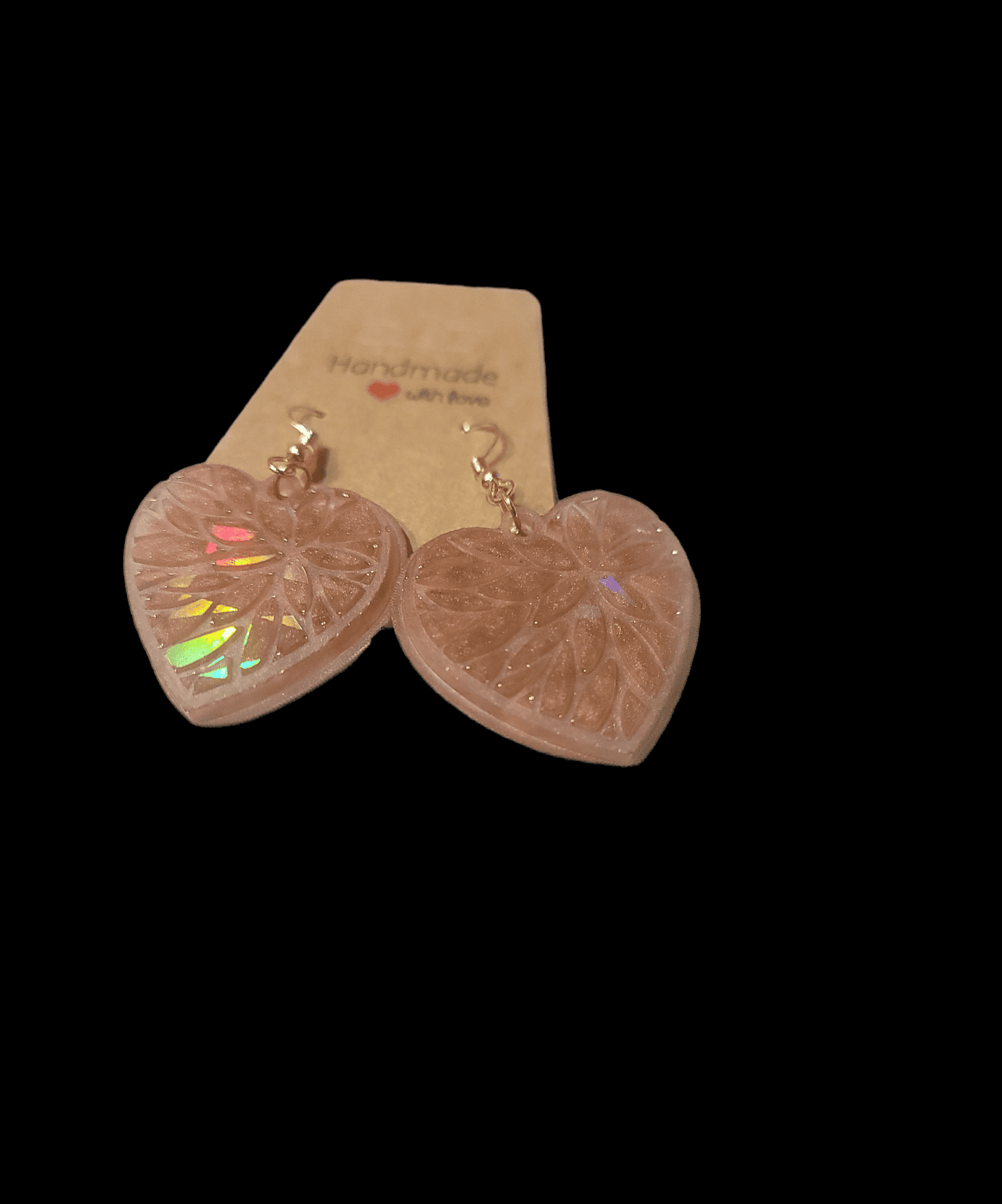 Holographic Heart Earrings